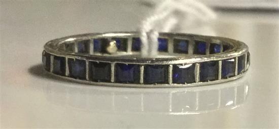 Platinum and sapphire eternity ring